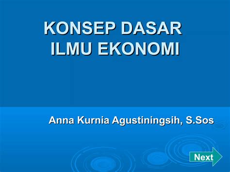 Ppt Konsep Dasar Ilmu Ekonomi PPT