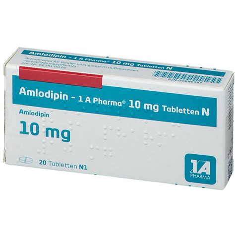 Amlodipin 1A Pharma 10Mg N 20 St Mit Dem E Rezept Kaufen Shop Apotheke