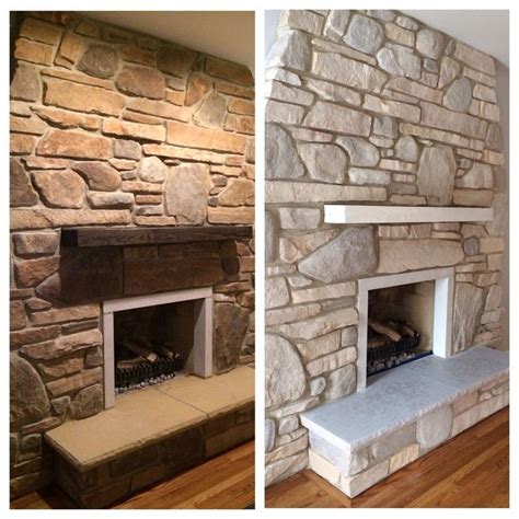 Stone Fireplace Transformation: Before and After