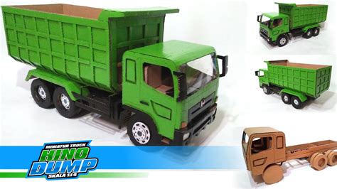 Membuat Miniatur Dump Truck Hino Dari Kardus Bekas Handmade Youtube