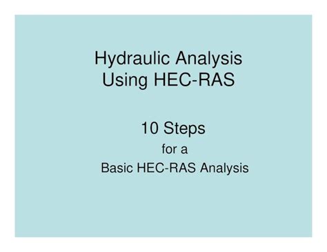 PDF Hydraulic Analysis Using HEC RAS Michiganltap Org Hydraulic