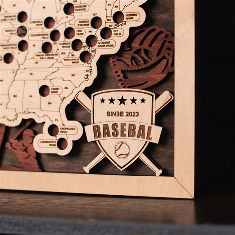 Custom Baseball Stadium Map MLB Stadium Map Baseball Stadium Tracker