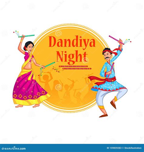 Couple Performing Garba Dance in Dandiya Raas for Dussehra or Navratri ...