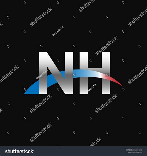 Initial Letters NH Overlapping Movement Swoosh Royalty Free Stock