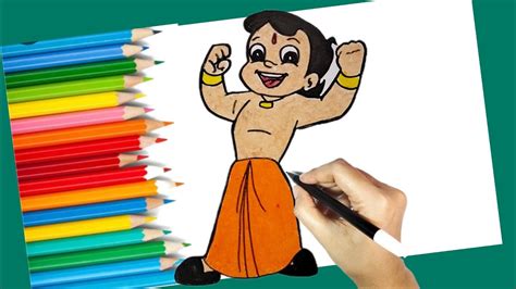 How To Draw Chhota Bheem Step By Step Chhota Bheem Drawing Coloring