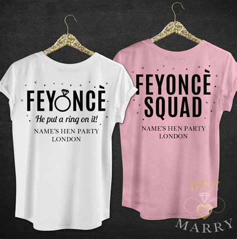 Feyonce T Shirt Bachelorette Hen Party T Shirts Tribe Bride Squad Ring