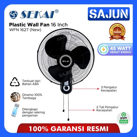 Jual Sekai Plastic Wall Fan Inch Wfn Kipas Dinding Wfn