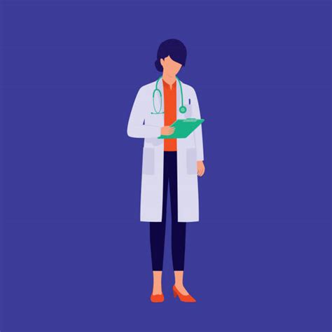 Female Doctor Standing Full Body Illustrations Royalty Free Vector