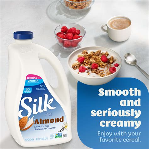 Silk Almond Milk Unsweet Vanilla Dairy Free Gluten Free 96 Fl Oz