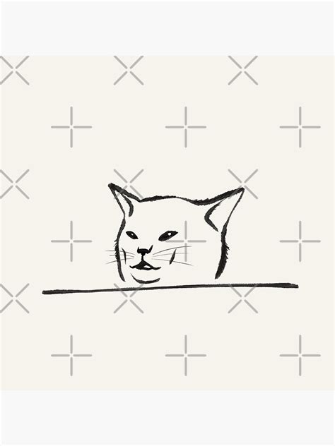 "Confused Cat Meme - drawing" Poster for Sale by moonlightprint | Redbubble