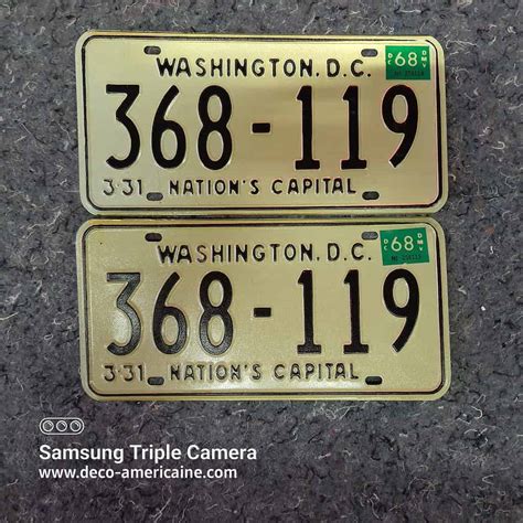 Plaque D Immatriculation Usa Washington Dc Plaques Identiques