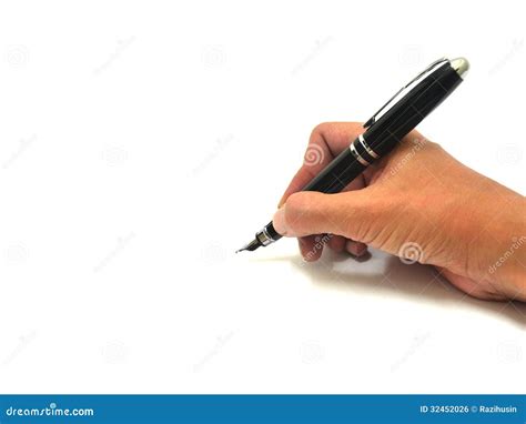 Mano Che Scrive Sopra Il Bianco Fotografia Stock - Immagine di persona ...