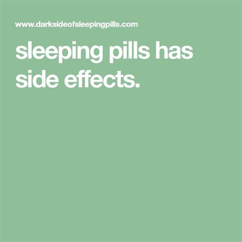 Sleeping Pills Has Side Effects En 2020