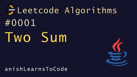 Leetcode 1 Two Sum Java Youtube