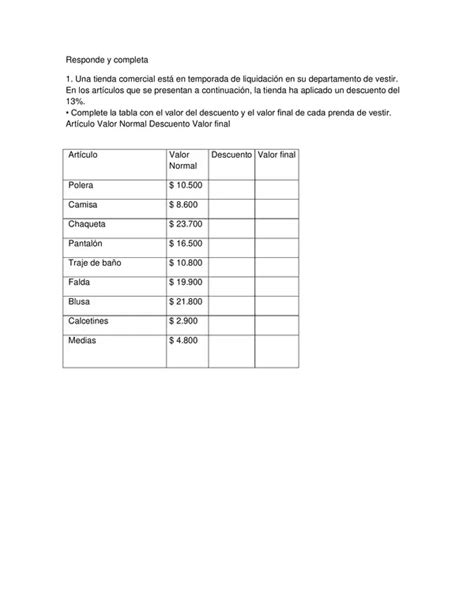 Guia Variaciones Porcentuales Octavo Basico Matematica Con Solucion