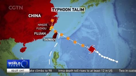 Typhoon Talim China Issues Blue Alert For Talim Which Could Become