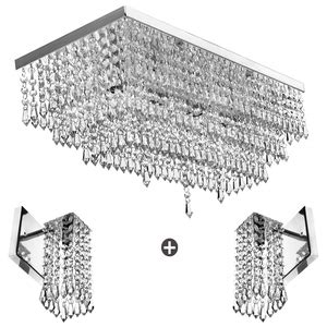 Kit 1 Luminária Queops 2 Arandela Clearcrillic Cristal Acr Leroy Merlin