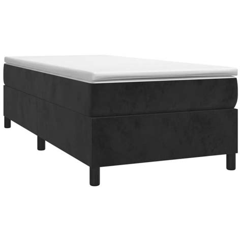 Drfeify Lit Sommier Tapissier Avec Matelas Noir X Cm Velours