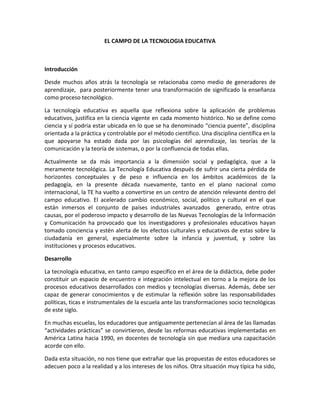 El Campo De La Tecnologia Educativa Jl PDF