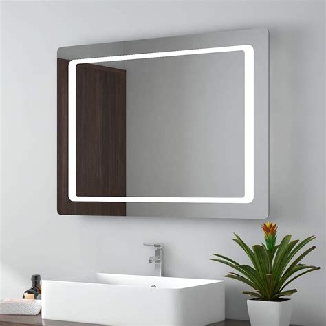 Miqu Bathroom Mirror 600 X 800 Mm Illuminated Large Wall Mounted Vanity Led Mirror With Light