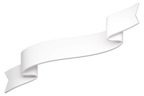 D Label Ribbon Glossy White Blank Plastic Banner For Advertisment