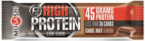 Buy Musashi P45 High Protein Low Carb Bars Choc Nut 12 X 90g At Mighty Ape Nz