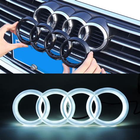 Black Sport Car Led Front Grille Logo Emblem Lights For Audi A1 A3 A4