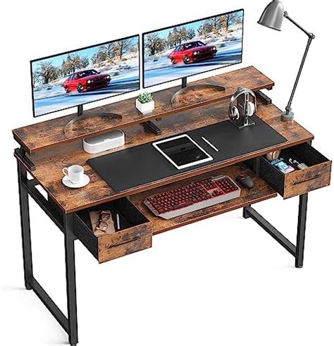 VASAGLE Computer Desk With Shelf Unit Office Desk With Cabinet And