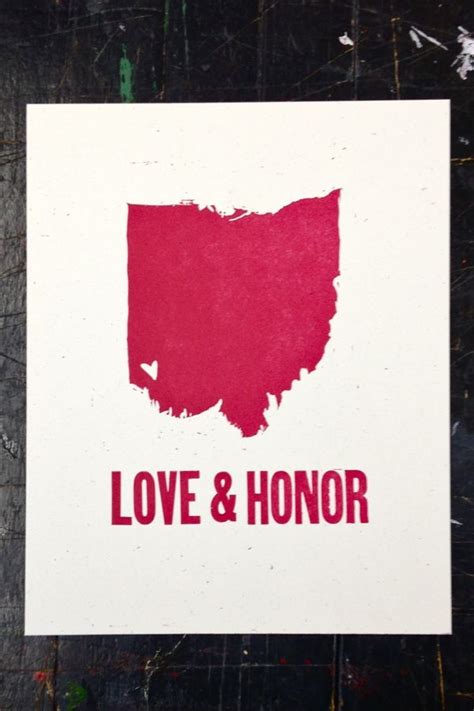 Miami University Love And Honor Letterpress Print Crafts Pinterest