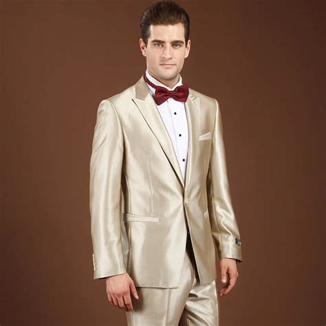 Wedding Groom Suit For Men Champagne Tuxedo Mens Prom Suits Latest Coat Pant Designs Groom Men