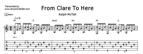 Ralph Mctell From Clare To Here Guitar Lesson Tab And Chords Jgb