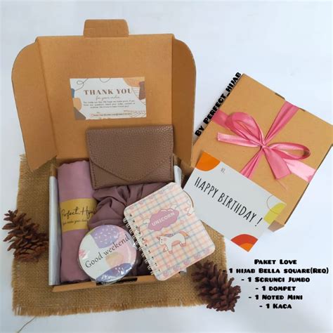 Jual Hampers Hijab Bella Square Gift Box Kado Ulang Tahun Cewek Murah