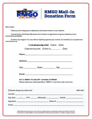 Fillable Online Rmgo Mail In Donation Form Fax Email Print Pdffiller