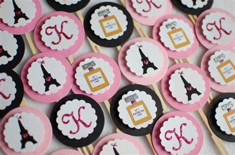 Gorgeous Paris Themed Cupcake Toppers Party Time