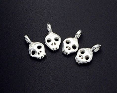 6 Of 925 Sterling Silver Skull Charms 47x58mm Th1537 Etsy