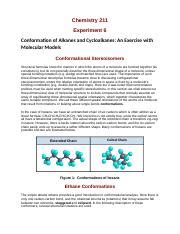 Experiment Chem Conformation Of Alkanes And Cycloalkanes An