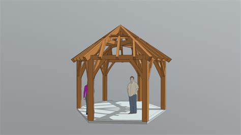 Hexagonal Gazebo Plans 3d Model By Timber Frame Hq Timberframehq