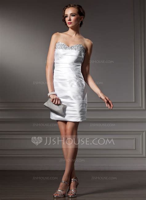 Us Sheath Column Sweetheart Short Mini Satin Cocktail Dress