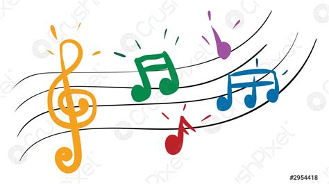 Tema Notas Musicales De Dibujos Animados Imagen 2 Imagen Vector De Images