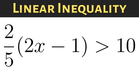 Solve The Linear Inequality In One Variable Example With Fraction Youtube