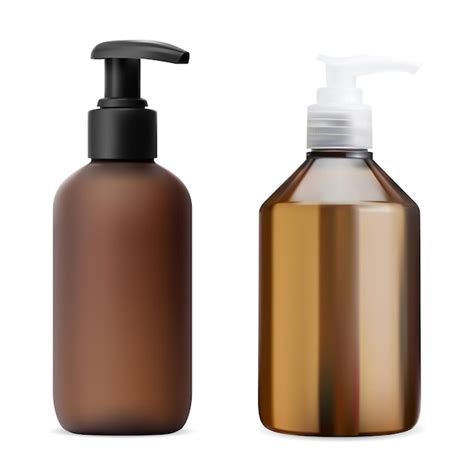 Premium Vector Brown Pump Bottle For Beauty Cosmetic Shampoo Dispenser