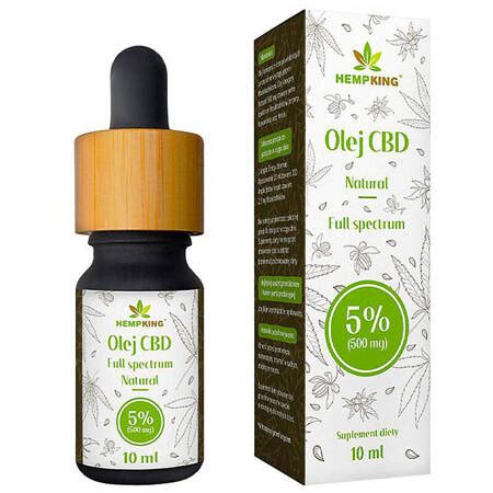 Olej 5 Natural 10ml HEMP KING CBD 500mg Full Spectrum PRODUKTY