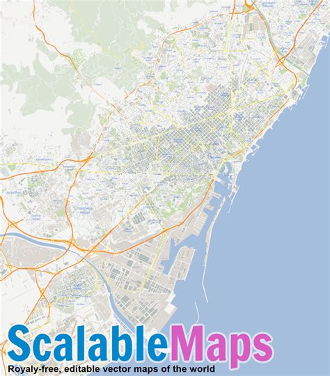 ScalableMaps: Vector map of Barcelona (center) (gmap city map theme)