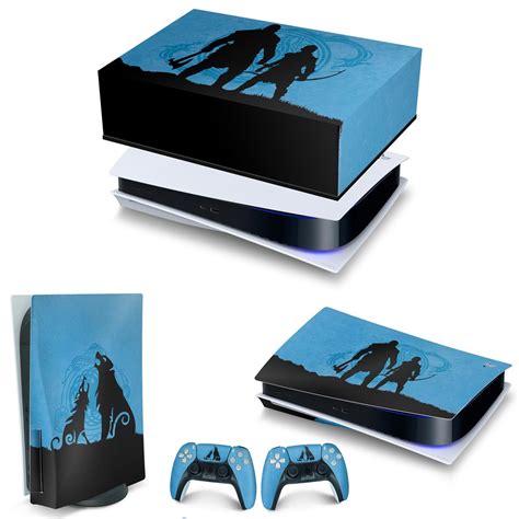 KIT PS5 Fat Capa Anti Poeira E Skin God Of War Ragnarok Edition Pop