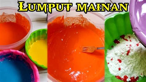 Cara Membuat Lumpur Mainan Lumpur Warna Warni Kuning Biru Orange