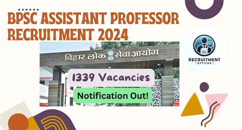 Bpsc Assistant Professor Recruitment 2024 1339 Posts