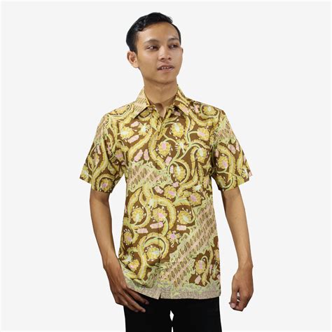 Jual Batik Semar Kemeja Lengan Buketan Klaras Coklat Shopee Indonesia