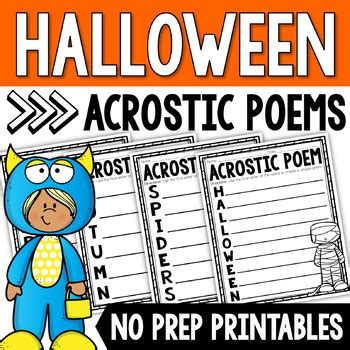 Halloween Acrostic Poem Template Teaching Resources Tpt