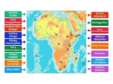 Afryka Mapa Fizyczna Cz Labelled Diagram