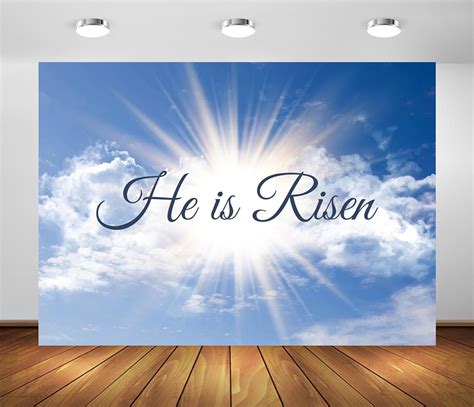 Amazon BELECO 20x10ft Fabric He Is Risen Backdrop Holy Heaven